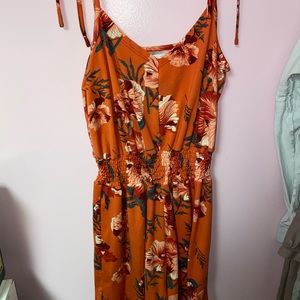 Pink and Red Floral Romper (shorts)